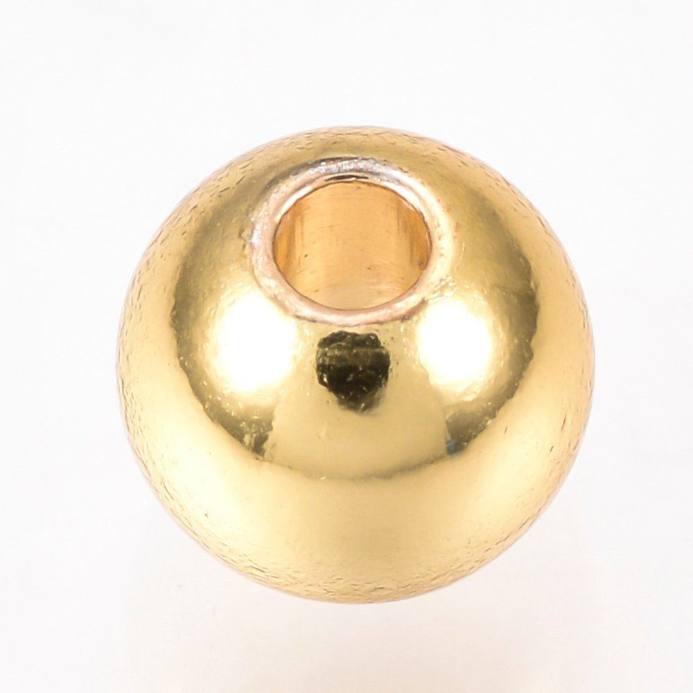 Perlen (unechte): Metallperlen vergoldet  6mm   5 Stück – Neu (gemäss Beschreibung) aus Alpnachstad von perlengaby