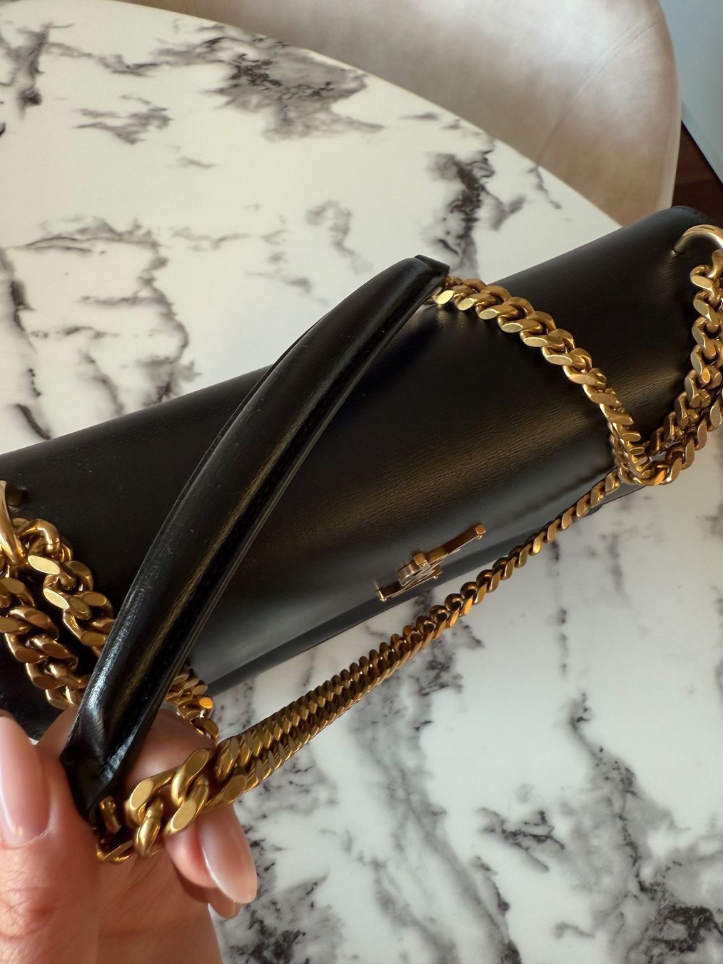 Saint Laurent Borse da donna: Yves Saint Laurent Sunset Medium Glattleder Schwarz – Nuovo (secondo la descrizione) da Zürich venduto da StavesBest 8