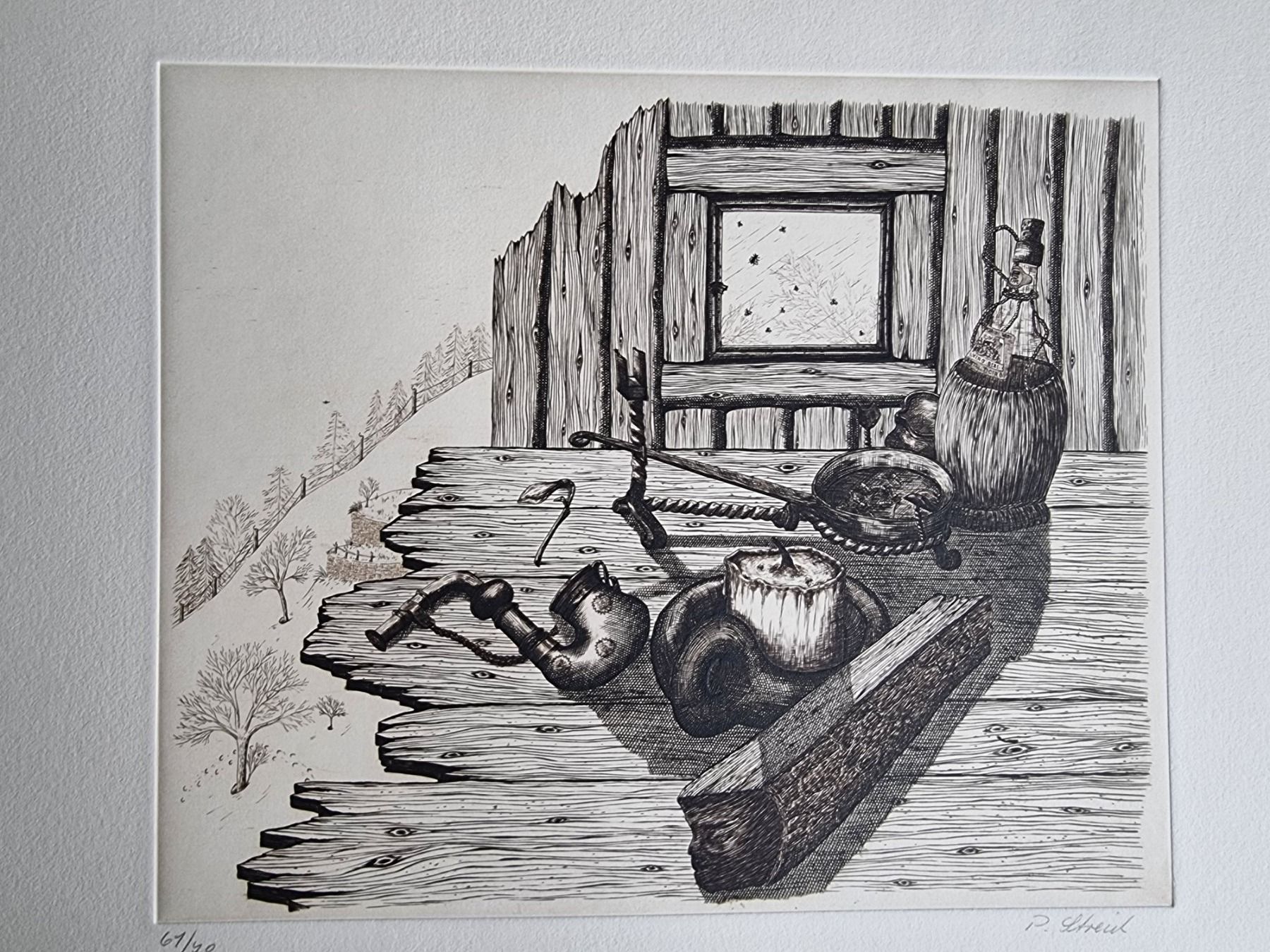 Grafica & Litografie: PETER STREICH RADIERUNG SIGNIERT NUMMERIERT – Usato da Gersau venduto da grafik-kunst