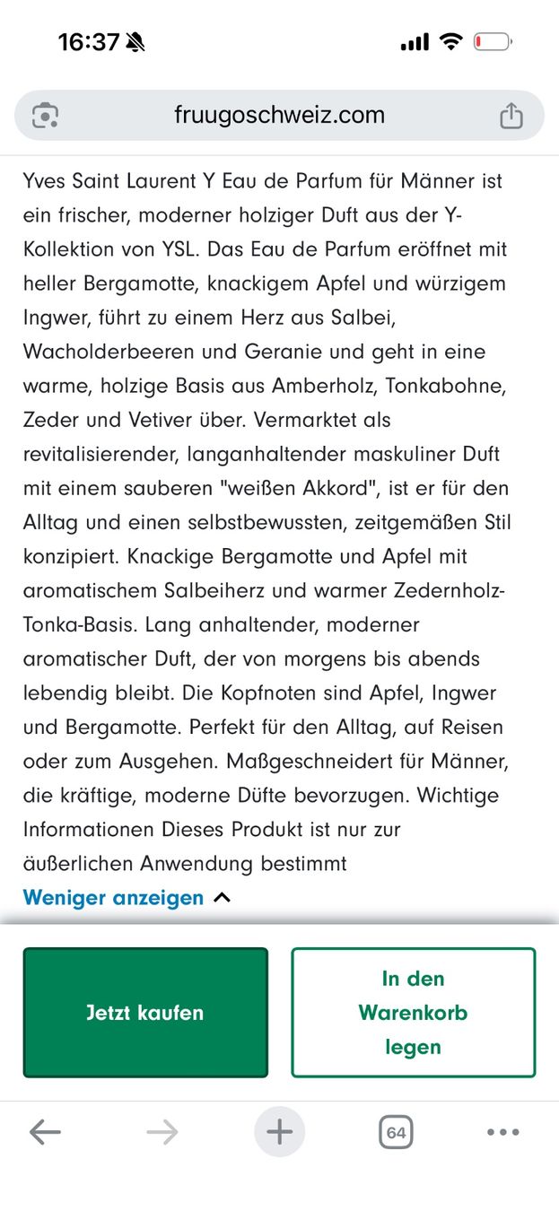 Saint Laurent Parfum & Eau de Toilette: Yves Saint Laurent Y Eau de Parfum 10ml gebraucht – Gebraucht aus Wohlen AG von kissne4 3