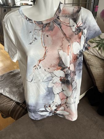 T-shirt à fleurs rose blanc violet bleu S