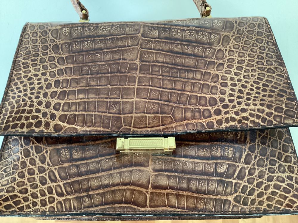 Rimbaldi® XXL Kreditkartenetui Aus Rindsleder - 22 Fächer Mit Krokoprägung In Braun