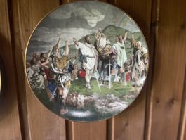 Wandteller Rütlischwur Motiv Porzellan