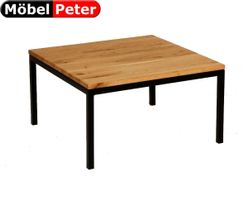 Salontisch 60x60 mit Holzplatte natur