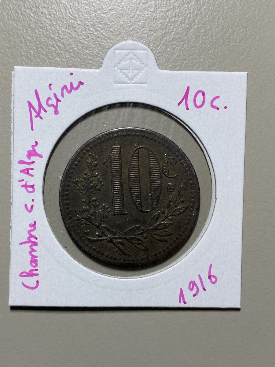 Alle Münzen: Algérie - 10 centimes - 1916 - Rare !!  – Gebraucht aus Payerne von Mike1682
