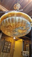 Vintage Alabaster Lampe, reparierbedürftig, Top Design 💡