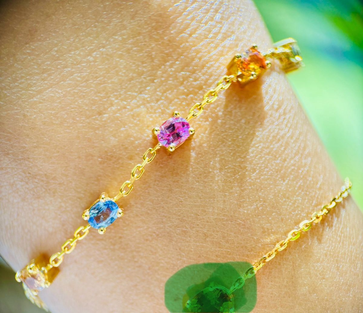 Armbänder & -reifen: Bracelet sapphire with gold 18k – Neu und originalverpackt aus Rapperswil SG von Gemstonebyyo