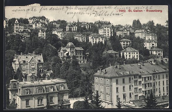 Ansichtskarten: AK St. Gallen, Rosenberg, 1912 – Gebraucht aus Berlin von bartko-reher