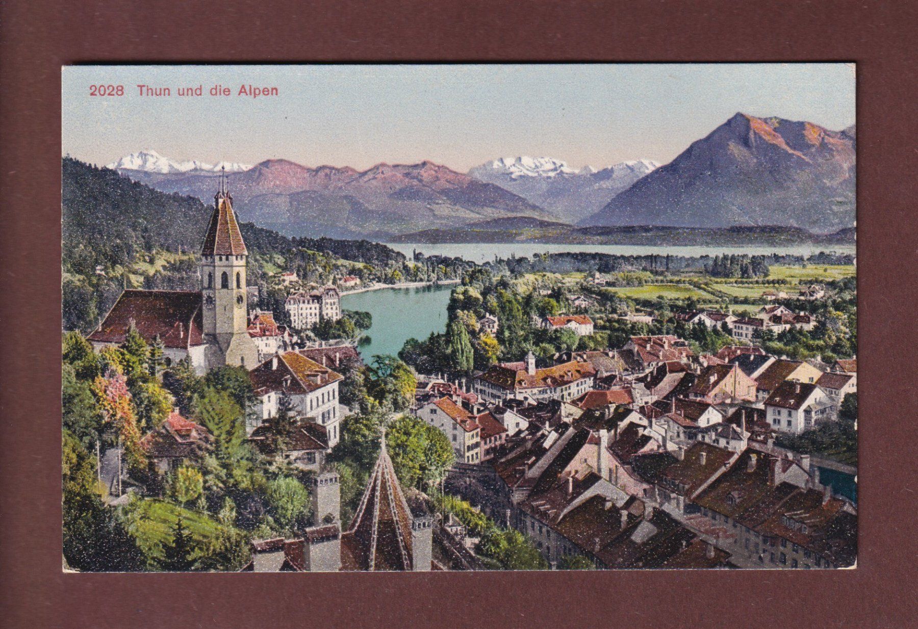 Cartoline postali: THUN und die Alpen - Kirche – Usato da Pully venduto da nicecards-shop