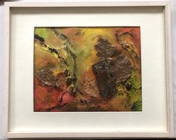 Collage auf Papier - "Spätherbst" - signiert und datiert
