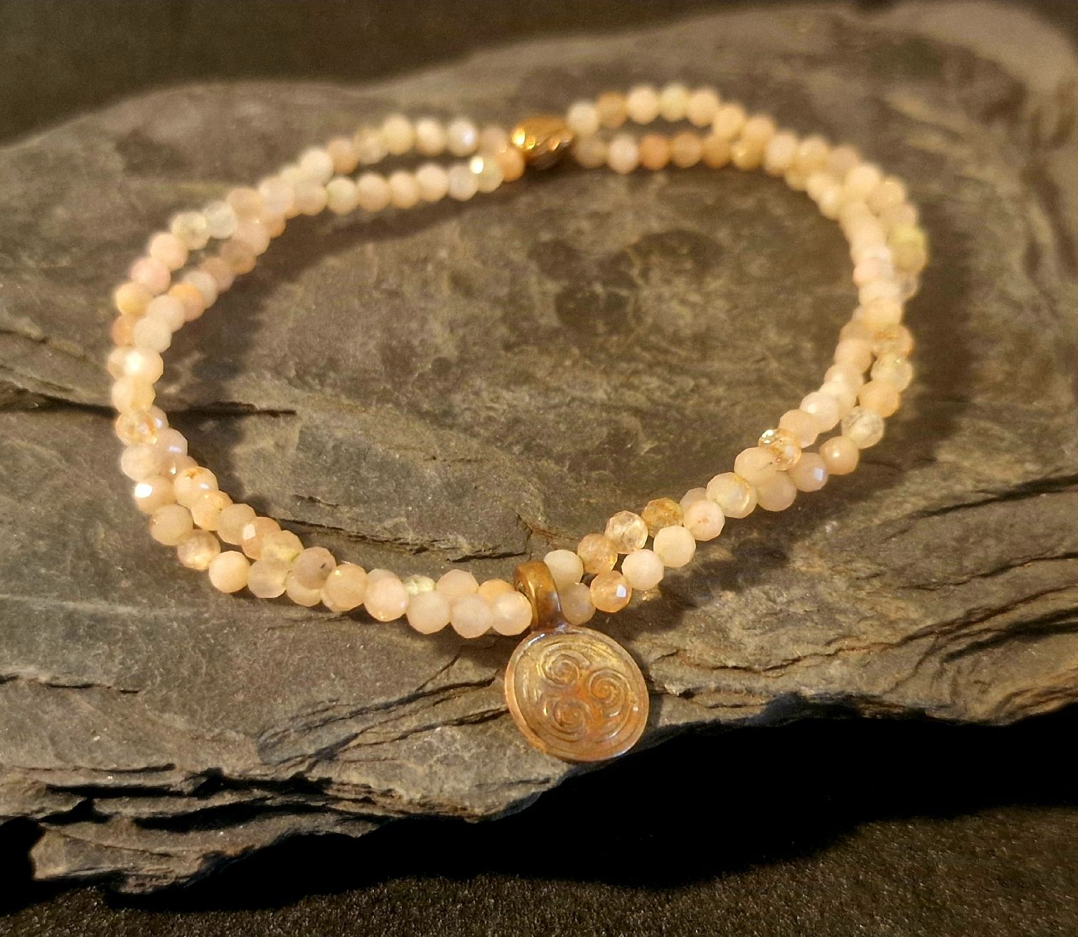 Bracciali & Braccialetti: Doppelarmband Peitschenrad - Sonnenstein & Bronze – Nuovo e nell'imballaggio originale da Aarau venduto da Schmuckhoehle_MD 5