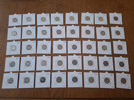 40 stk 50 Räppler Schweiz 1875-1969 silber bis 1967