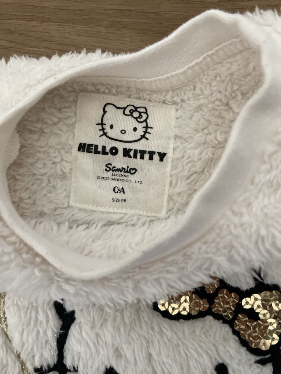 C&A Maglioni & Felpe: Pullover Hello Kitty C&A weiss Grösse 98 Plüschoptik – Nuovo (secondo la descrizione) da Bäch SZ venduto da marco0003 1