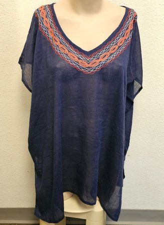 esmara Damen Tunika / Strandbluse – One Size – Dunkelblau mi