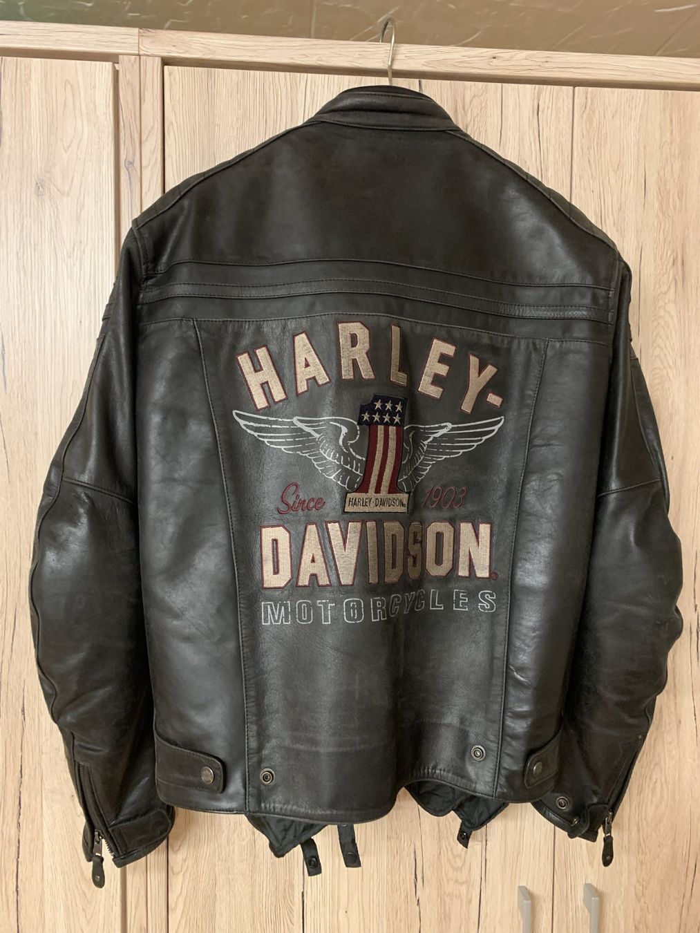 Harley-Davidson Jacken: Harley Davidson Herren Lederjacke, Grösse L, schwarz/rot – Gebraucht aus Böckten von Jolu 1