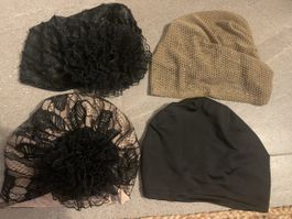 4 er Set Turban Kopfbedeckungen Kappen Kopftuch NEU