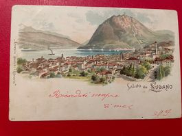 LITHO : Saluto da Lugano 1899