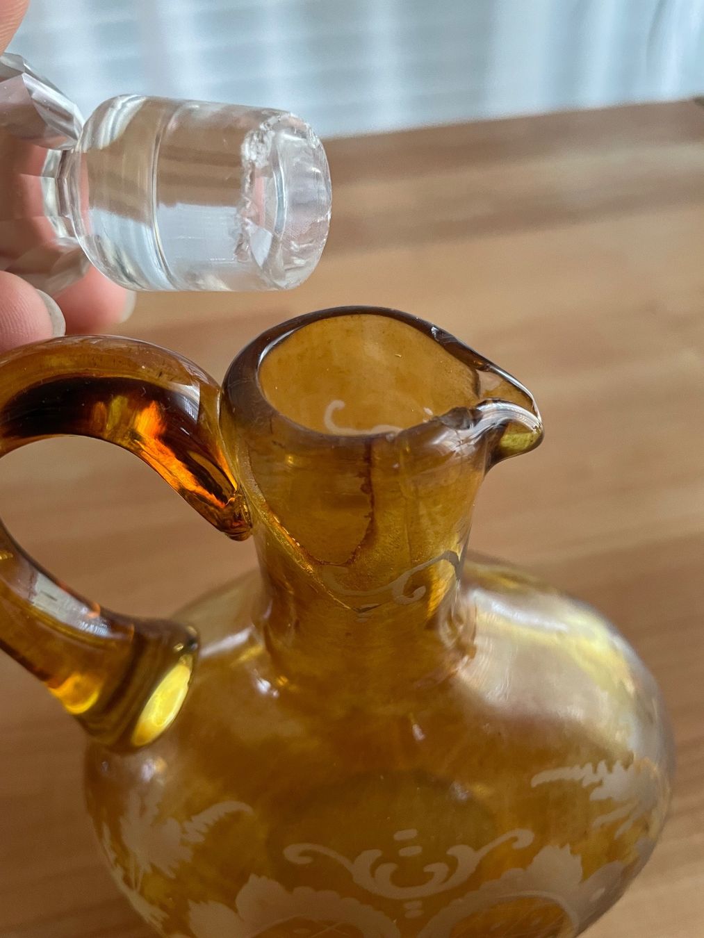 Karaffen: Flasche mit Gläser / Kristallglas / antik – Defekt aus Rümlang von euqinom16 3