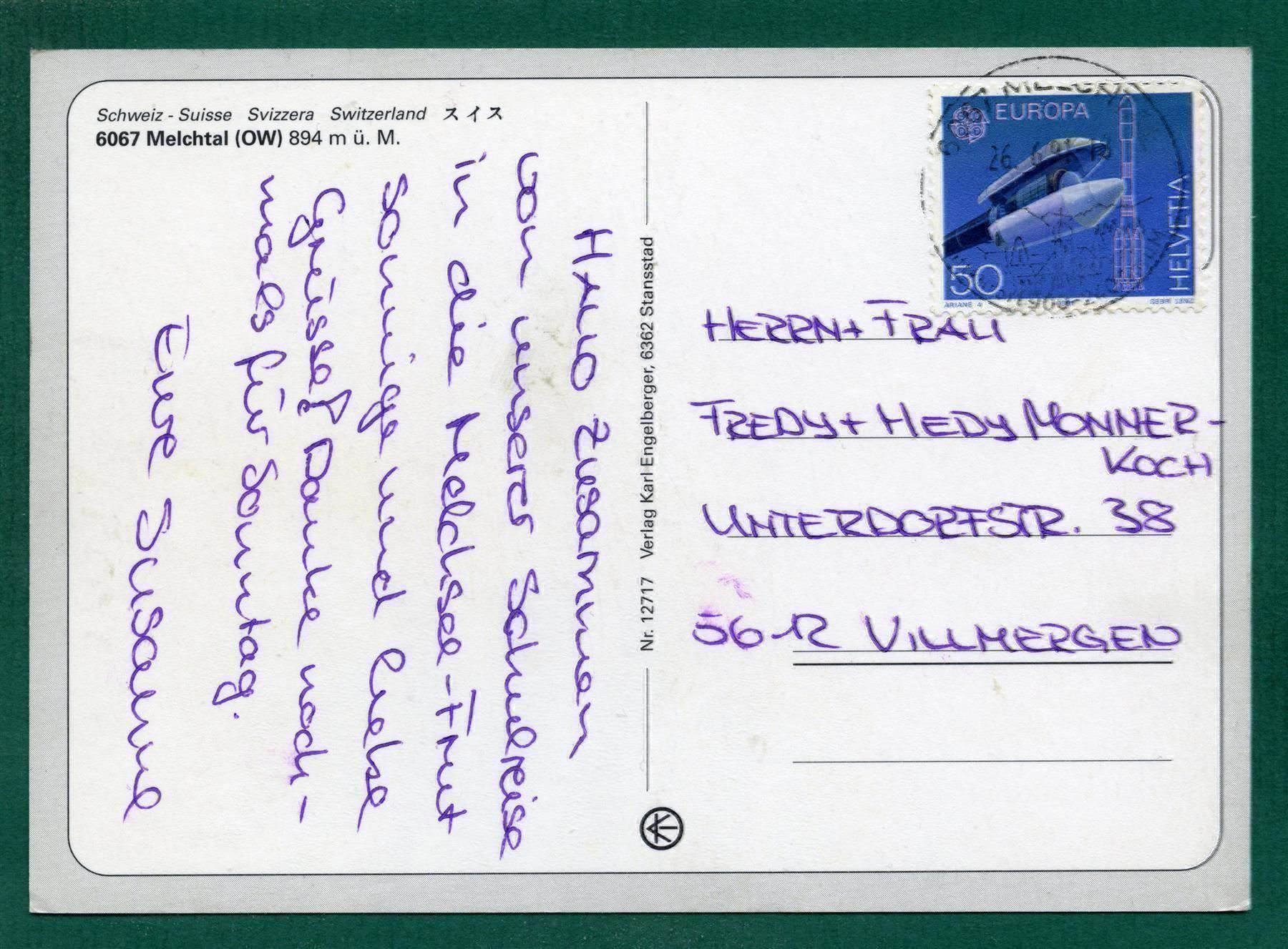 Cartoline postali: Melchtal, 1991, gelaufen, Grossformat – Usato da Sargans venduto da Hausi1951 1