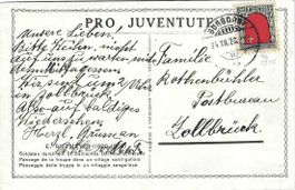PJ- Karte mit PJ Marke, 24.XII.20