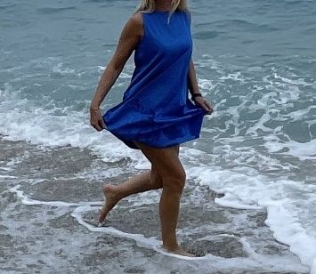 Chic Abito di cotone blu elettrico - Fresco e leggero!