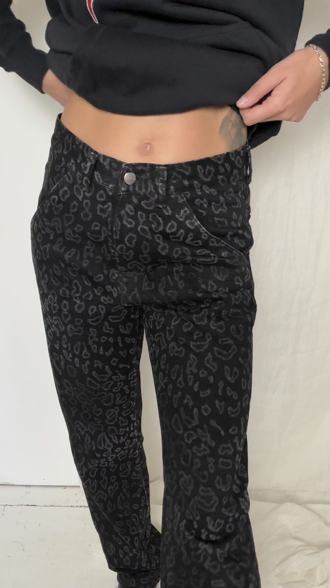 Edwin Hosen: Black leopard print Edwin storm pants – Gebraucht aus Knonau von Grapesvintage 4