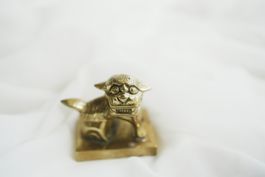 Chinesischer Foo Dog Messing Figur Siegelstempel 1987