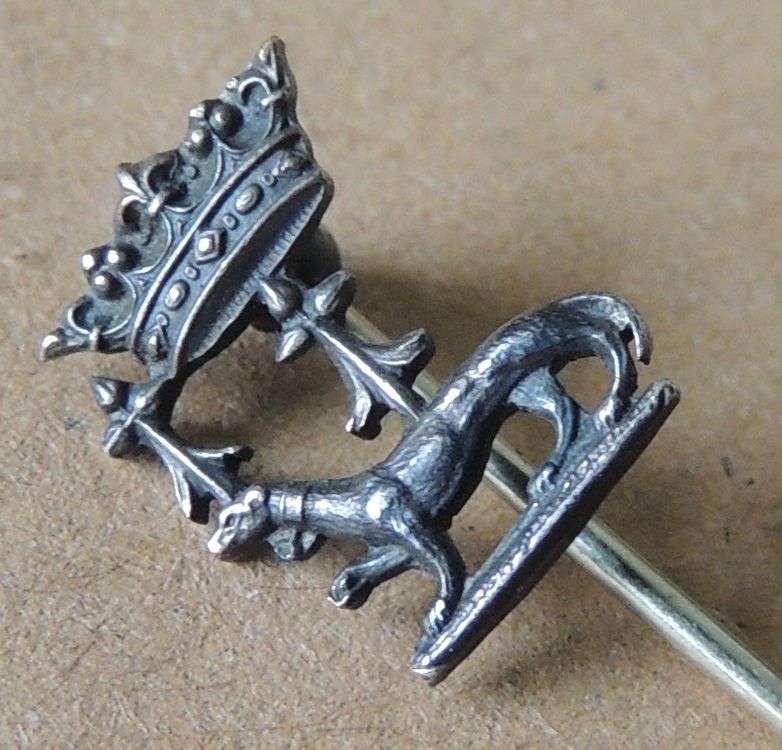 Krawattennadel Mit Stehender Katze - Feines Englisches Zinn Motiv A40 Ca. 5cm