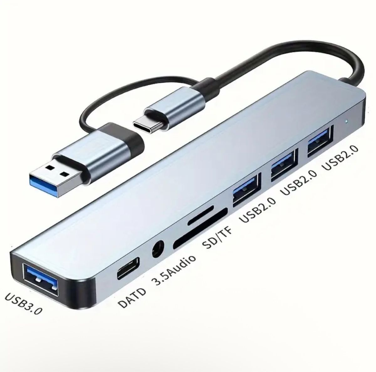 Hub & Switch: Hub Adapter - 8 in 1, Silber, Top! – Nuovo e nell'imballaggio originale da Suhr venduto da SchnapperCH
