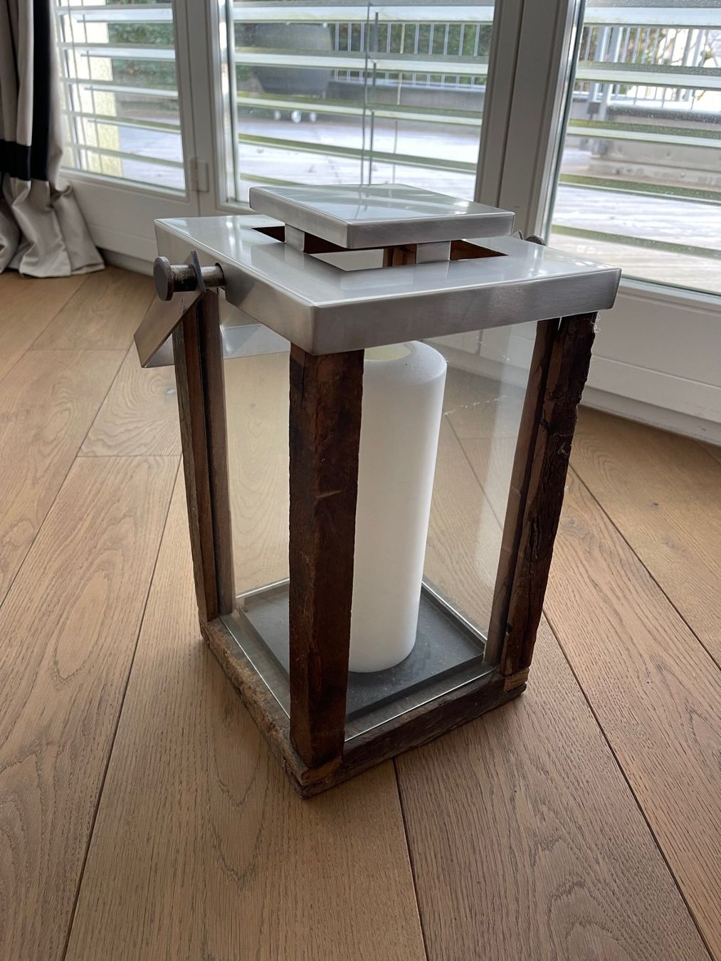 Lanterne: 2 Laternen aus Glas & Holz – Usato da Dornach venduto da cmuenger 1