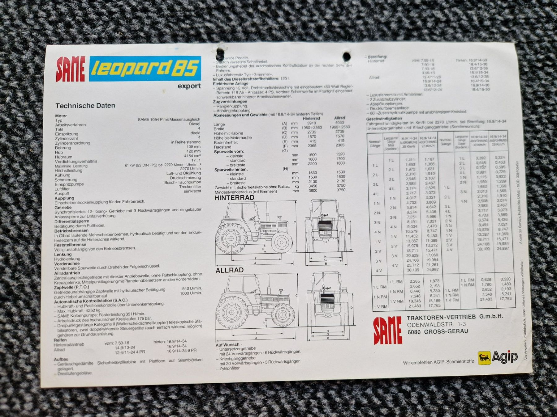 Same Tracteurs: Original Prospekt SAME Traktor Leopard 85 – D'occasion à Dürnten par Bachtel84 1