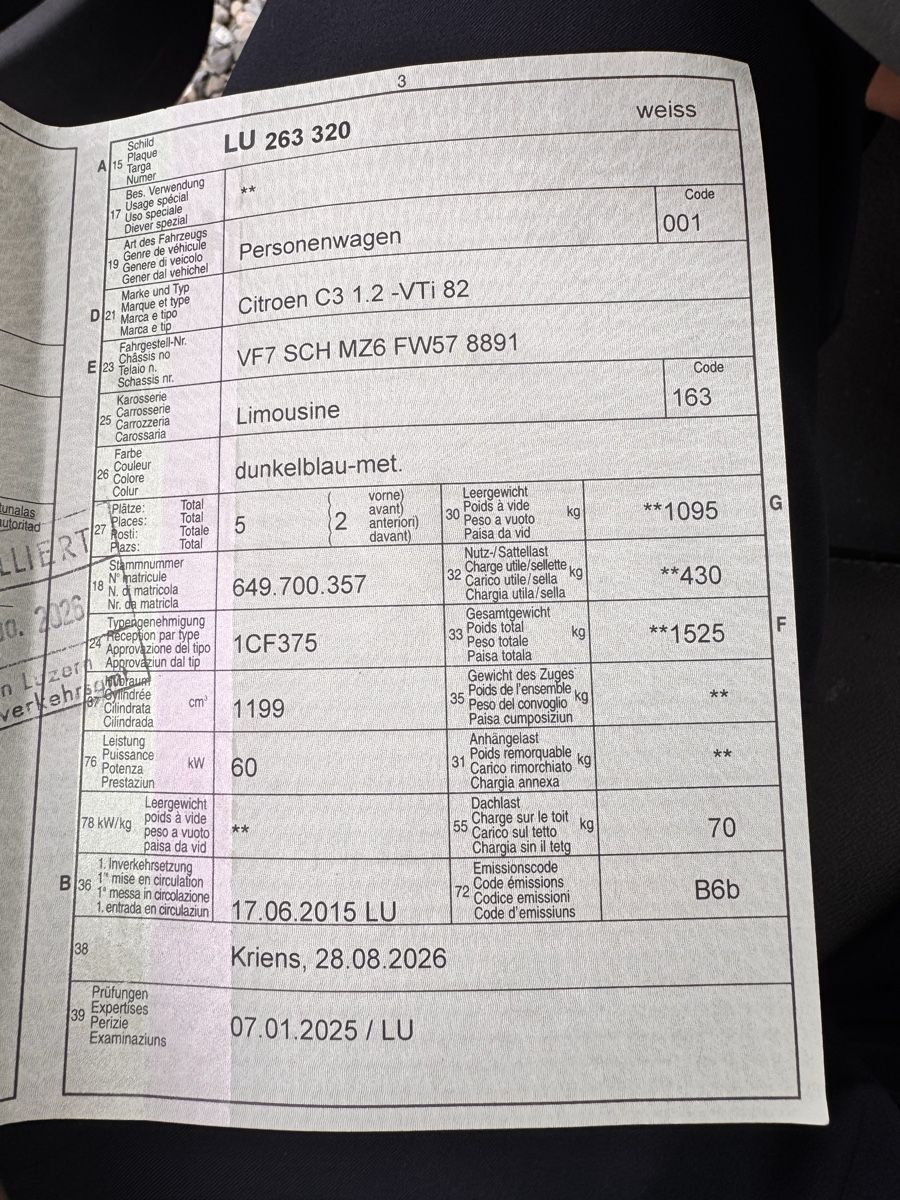 Citroën Automobili: Citroen C3 1.2 ab Mfk – Usato da Horw venduto da dancav 6