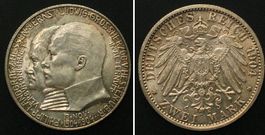 HESSEN 2 Mark 1904 A, Philipp d. Grossmütige, Silber, f.st