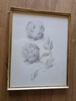 2 Bilder Bild Zeichnung Gemälde Rosen 33 x 26