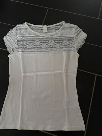 H&M Spitzentop, weiss, Gr. XS- Sommerlich leicht!