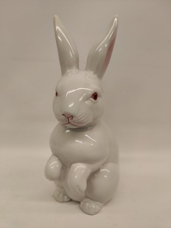 Fitz And Floyd Keramik Dekofigur Wiesenhase – 25,4 Cm Große Hasenfigur Mit Blumen & Vogel