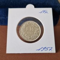 Schweiz 1 Franken 1957 Silber