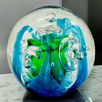 Presse-papier artistique en verre soufflé, design unique!