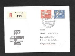 Sonderbrief S. 523 Gemellaggio Luino Locarno 23.-24.9.1961