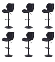 Barhocker 6er Set, höhenverstellbar mit lehne drehbar