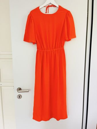 THE ODDER SIDE Midi-Kleid orange, Gr. M *NEU*
