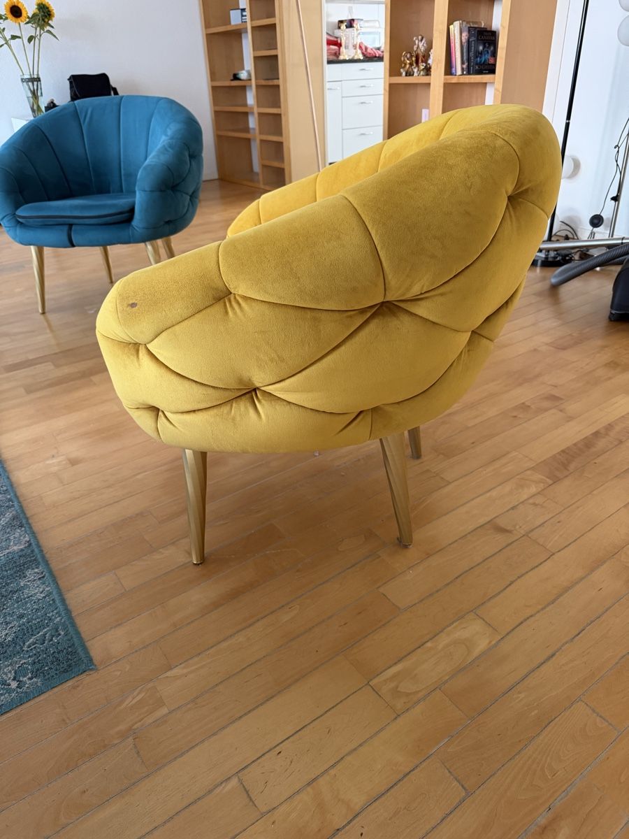 Sessel: Sessel aus Samt, gelb – Gebraucht aus Bassersdorf von lan_6xhw 3