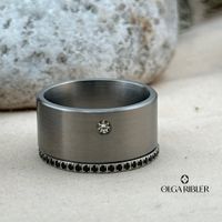 Edelstahl  Set aus 2 Ringen Grösse 58