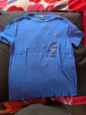 AUTHENTISCHE/NEU Ralph Lauren Blau Baumwoll T-shirt 140-149