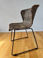 4 Westwing Stühle mit Geflecht – naturbraun/schwarz