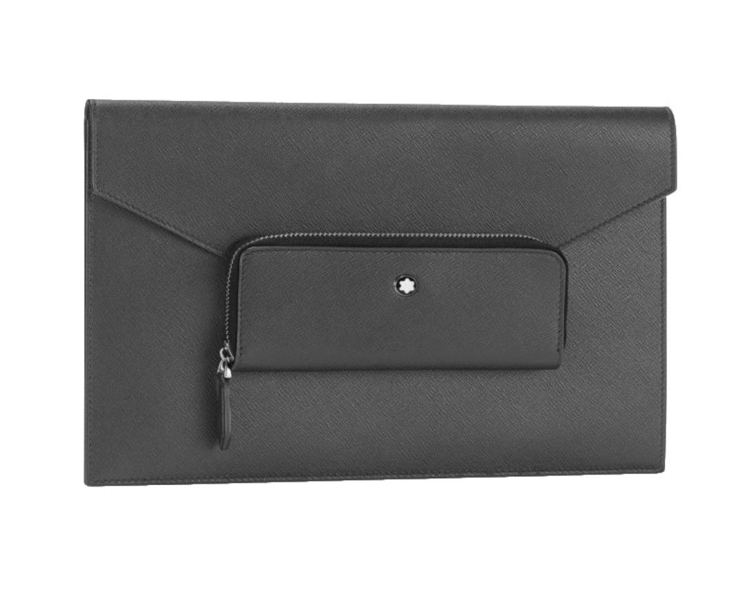 Montblanc Borse: Montblanc Textured-Leather Pouch Grau Neu – Nuovo e nell'imballaggio originale da Küsnacht ZH venduto da LuxuryBroker 1