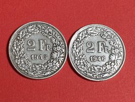 2 Franken 1945 und 1946 „Silber“