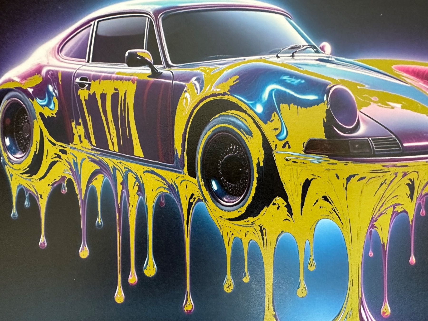 Gemälde: Bit Dancer: Melting Porsche Carrera, signiert 1/5 – Neu (gemäss Beschreibung) aus Meilen von Smgdesign 3