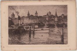 LU 41 Kunst-AK Luzern Museggtürme Kupferstich