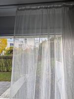 Sechs weisse Tagesvorhänge (Länge: 2.45m)